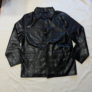 Mino Magli Mens XL black faux leather jacket